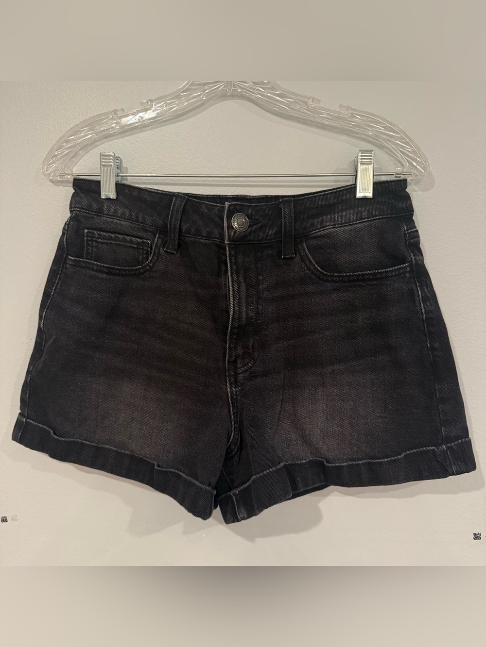 SO Black Washed Denim High-Rise Shorts